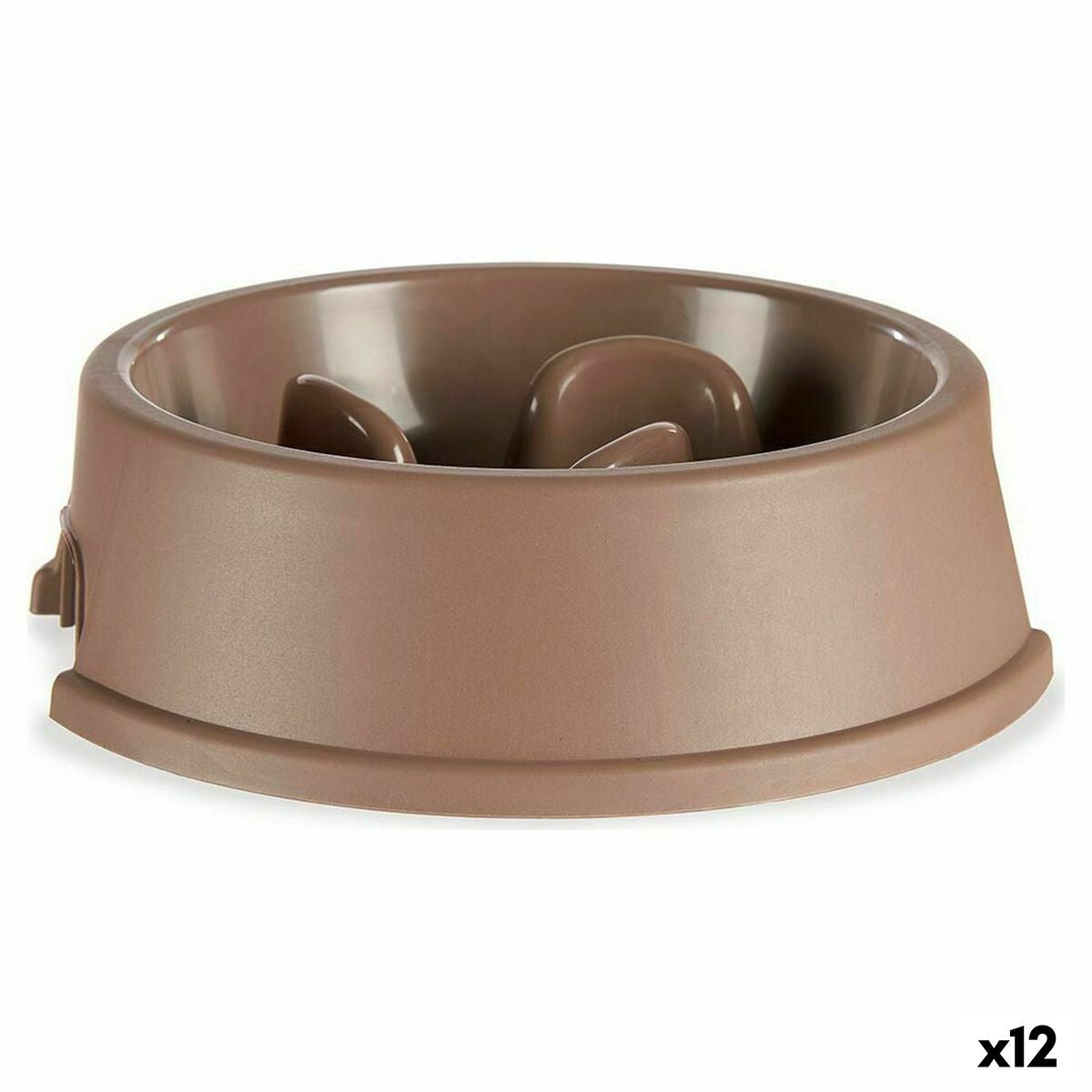 Gamelle à Alimentation Lente pour Animaux de Compagnie Mascow Beige Plastique 1,5 L 27 x 7,5 x 27 cm (12 Unités)