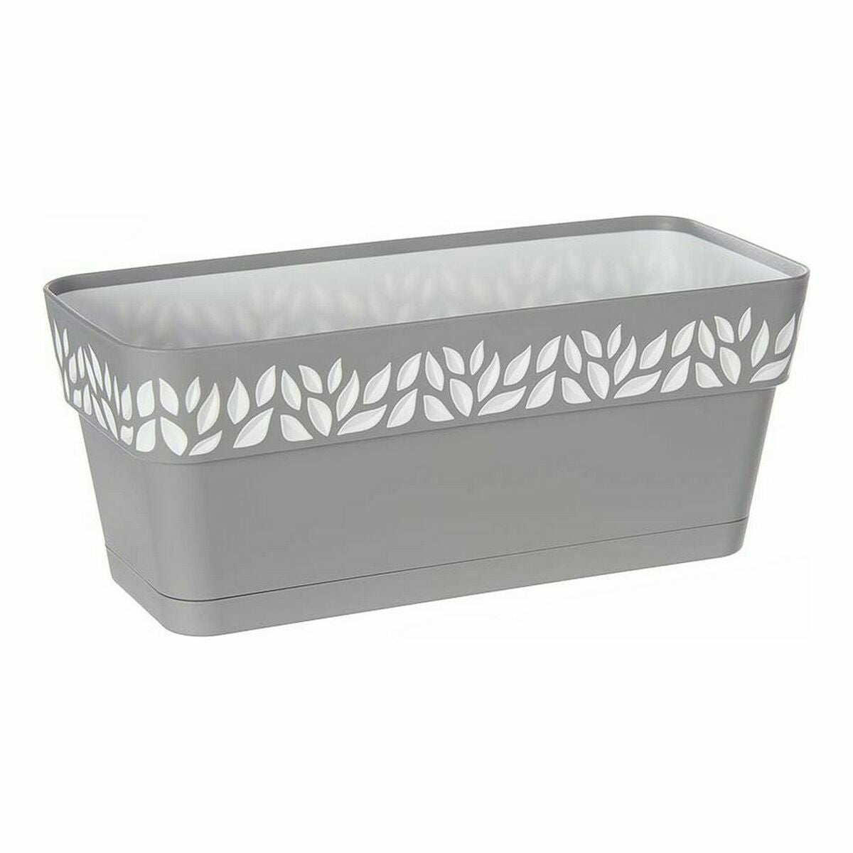 Jardinière Stefanplast Cloe Blanc Gris Plastique 13,3 x 12,3 x 29,3 cm (12 Unités)