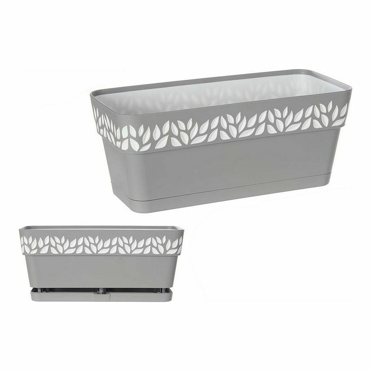 Jardinière Stefanplast Cloe Blanc Gris Plastique 13,3 x 12,3 x 29,3 cm (12 Unités)