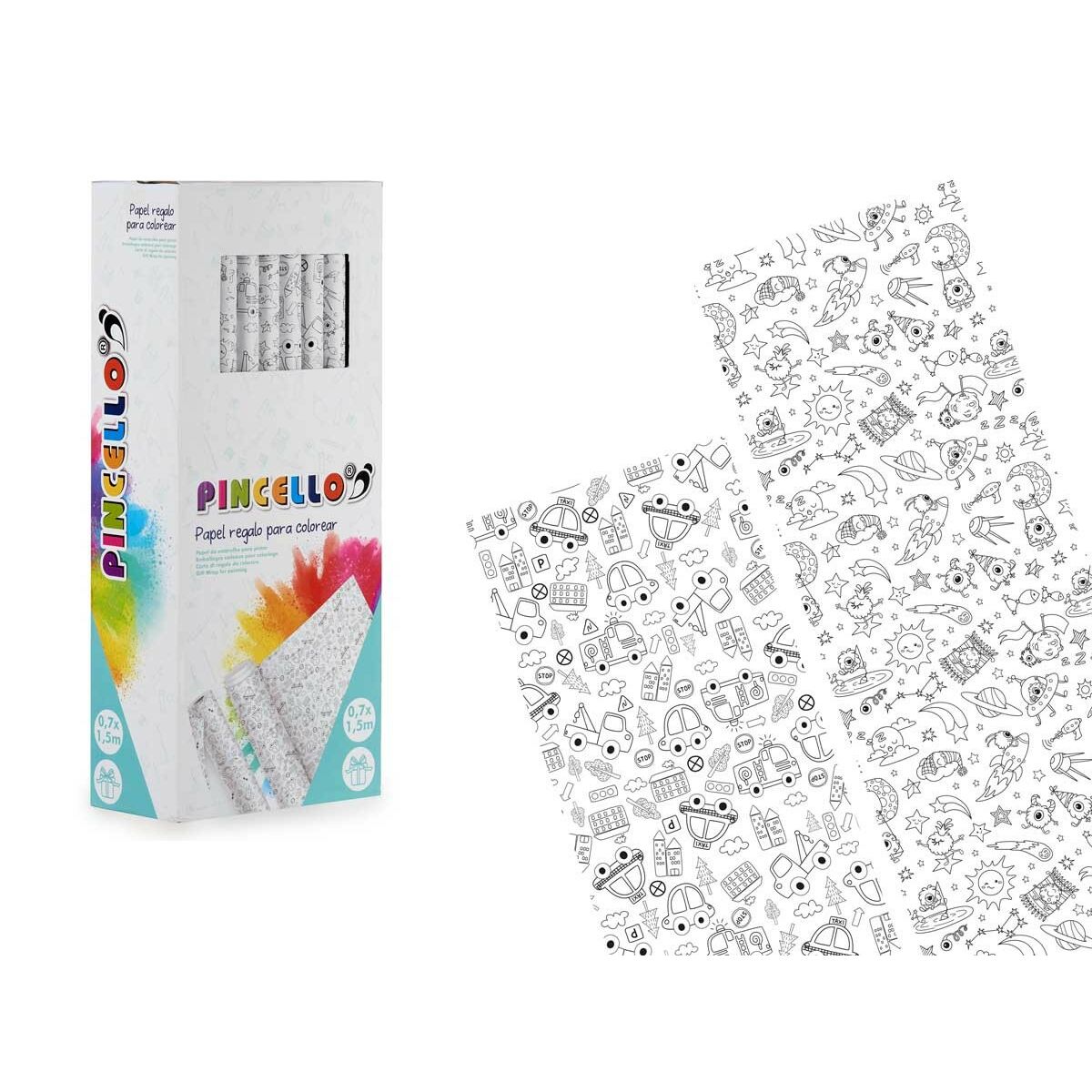 Papier-cadeau Pincello 0,7 x 1,5 m Voitures Extraterrestre (50 Unités)