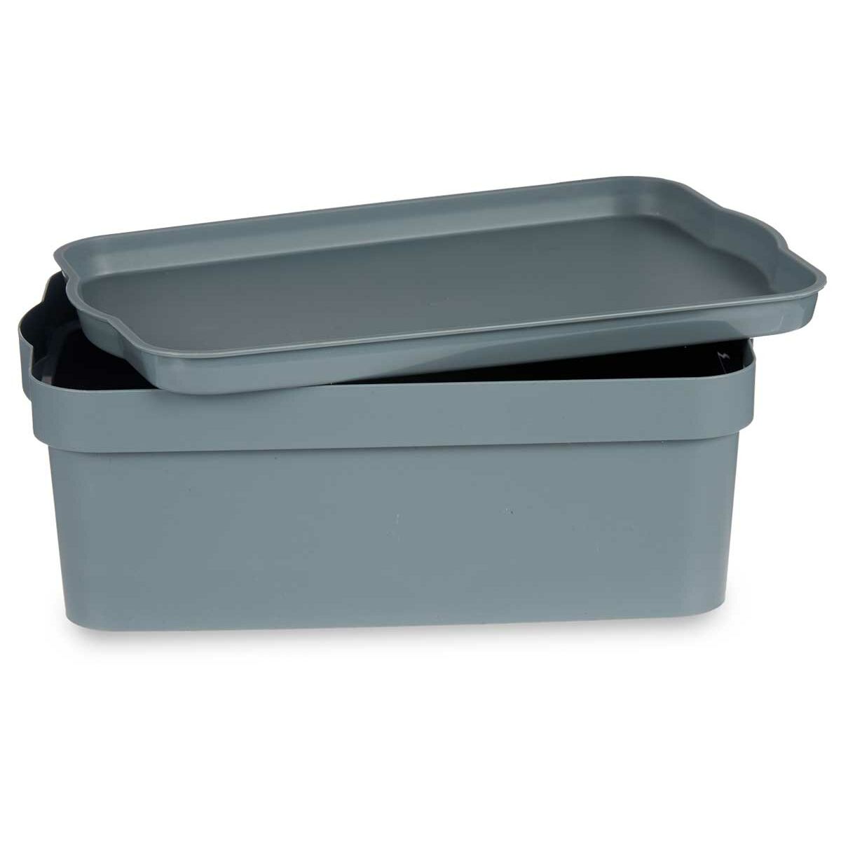 Boîte de rangement avec couvercle Kipit Gris Plastique 6 L (12 Unités)