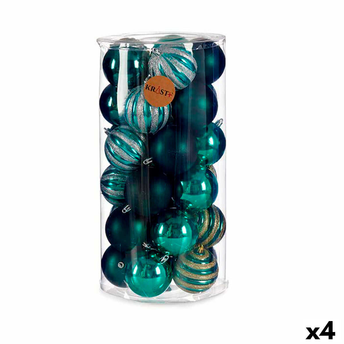 Lot de boules de Noël Krist+ Bleu PVC (4 Unités)