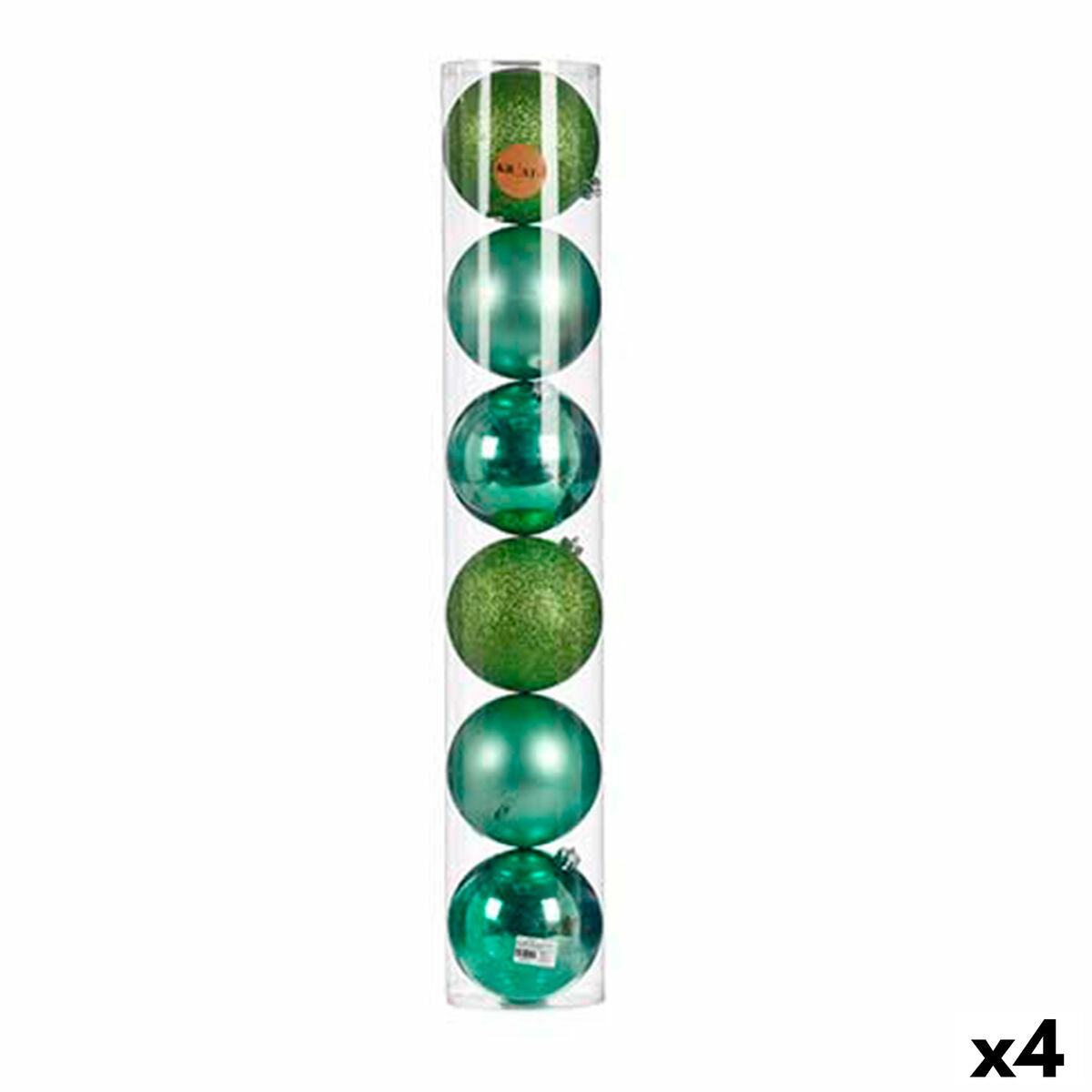 Lot de boules de Noël Krist+ Vert Plastique 6 Pièces (4 Unités)