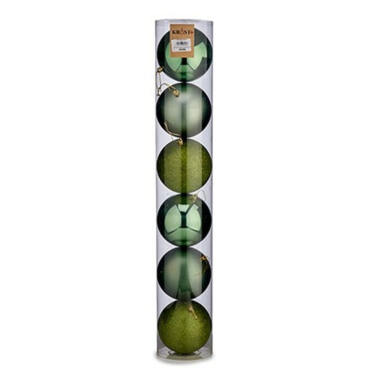 Lot de boules de Noël Krist+ Vert Plastique Ø 12 cm 6 Pièces (6 Unités)