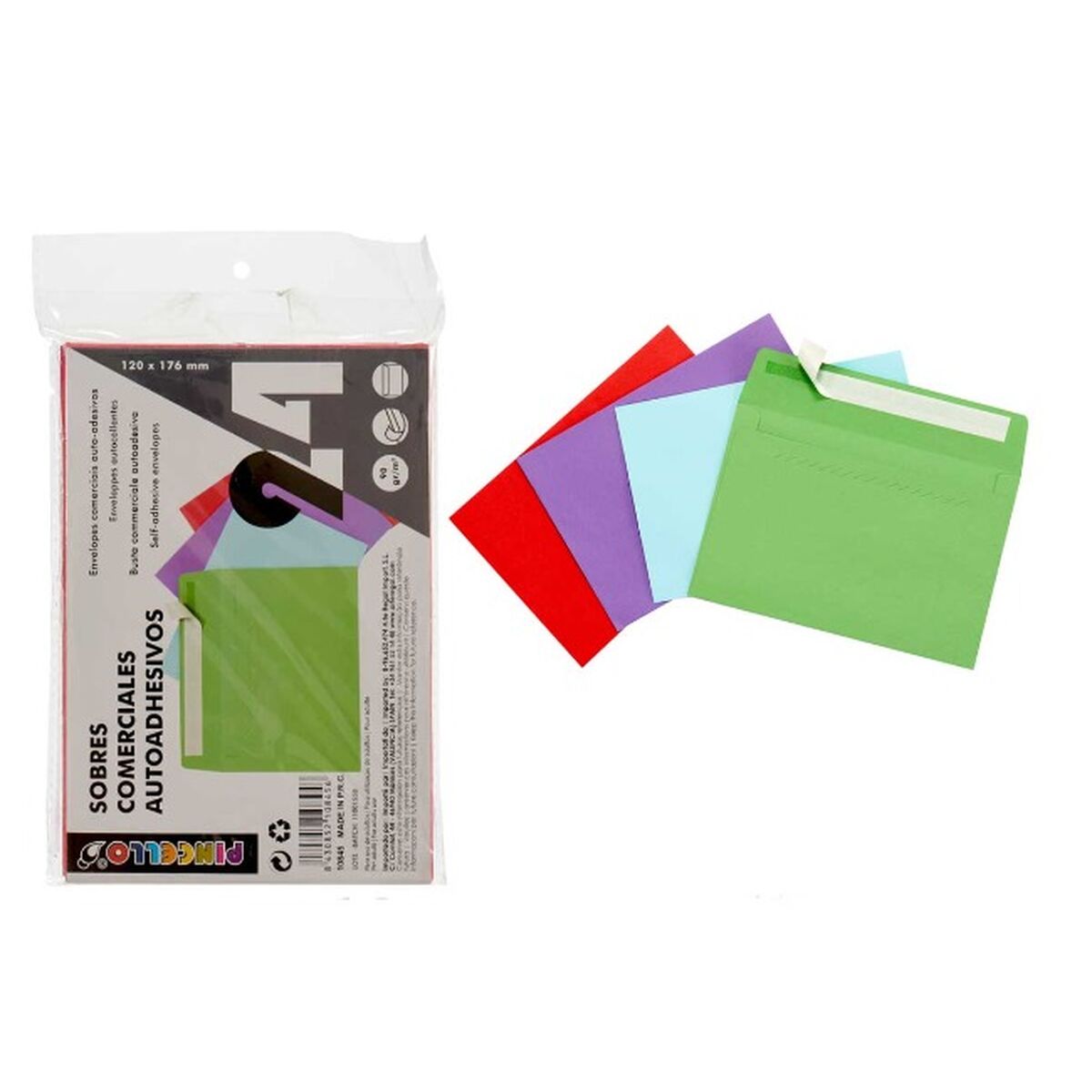 Enveloppes Pincello Multicouleur Papier 12 x 1 x 17,5 cm 120 x 176 mm (48 Unités)
