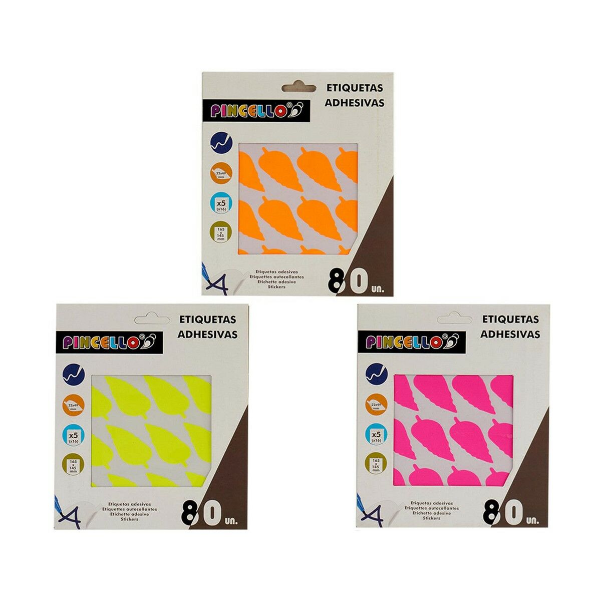 Étiquettes adhésives Pincello 17 x 4 x 19 cm 22 x 49 mm Volets (12 Unités)