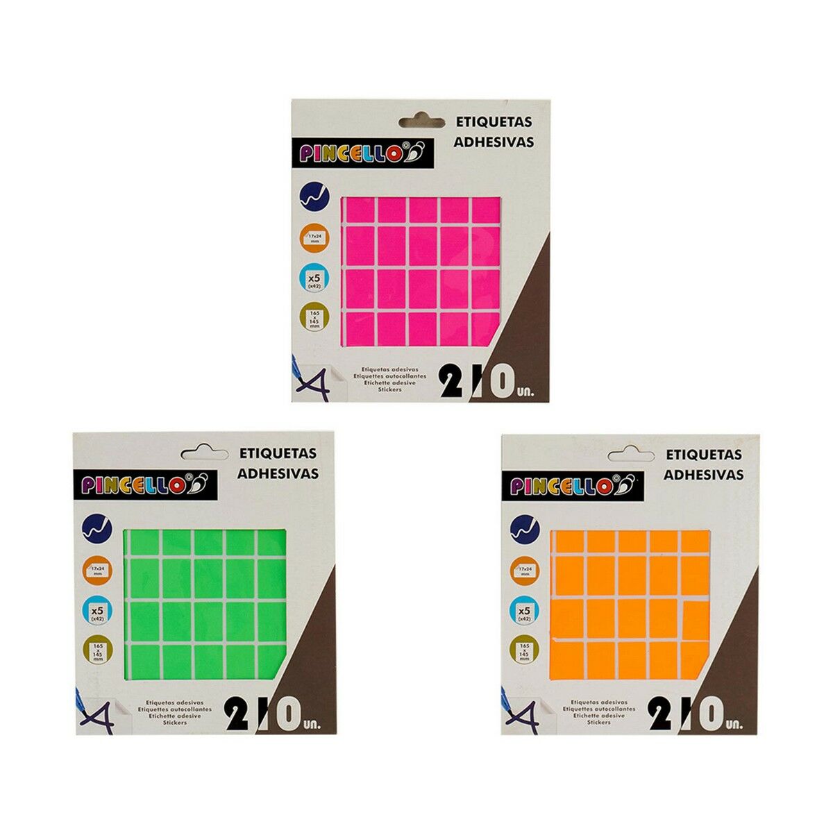 Étiquettes adhésives Pincello 17 x 4 x 19 cm 17 x 24 mm Rectangulaire (12 Unités)