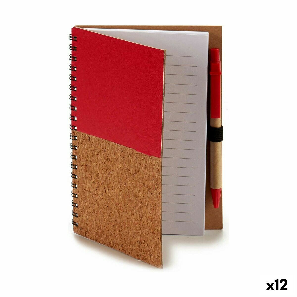 Cahier à Spirales avec Stylo Pincello 19 x 8 x 32 cm 12,5 x 18 cm Bois (12 Unités)