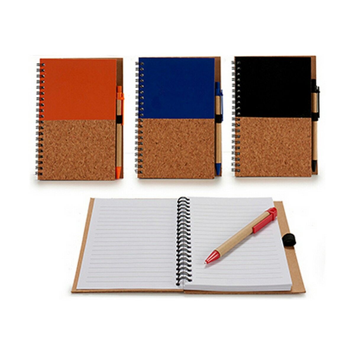 Cahier à Spirales avec Stylo Pincello 19 x 8 x 32 cm 12,5 x 18 cm Bois (12 Unités)