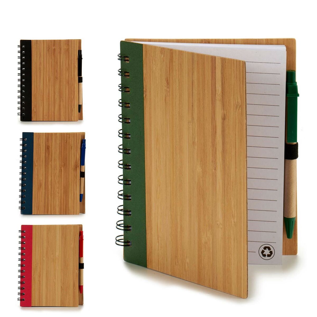 Cahier à Spirales avec Stylo Pincello 19,5 x 8 x 35,5 cm 14 x 18 cm Bambou (12 Unités)