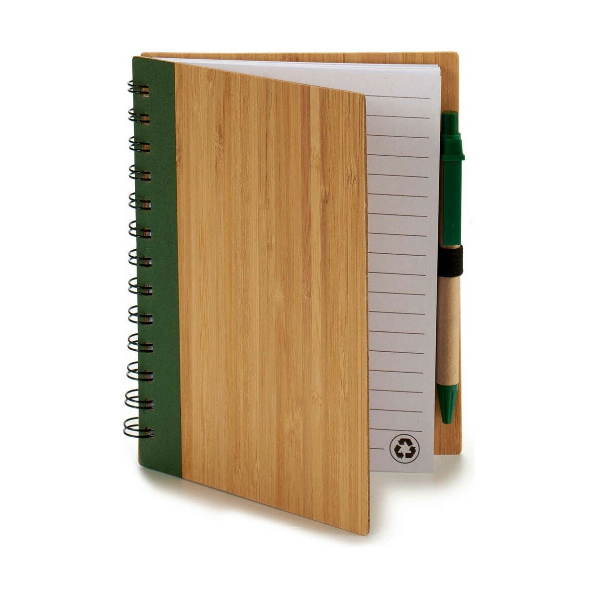 Cahier à Spirales avec Stylo Pincello 19,5 x 8 x 35,5 cm 14 x 18 cm Bambou (12 Unités)