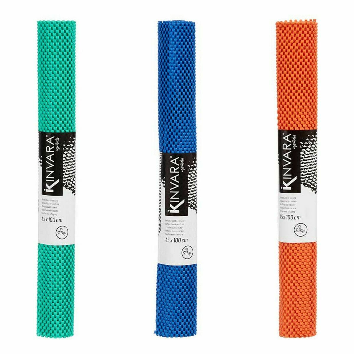 Tapis Antidérapant Kinvara Bleu Caoutchouc Plastique 45 x 100 cm 45 x 0,01 x 100 cm 5 x 45 x 5 cm (24 Unités)