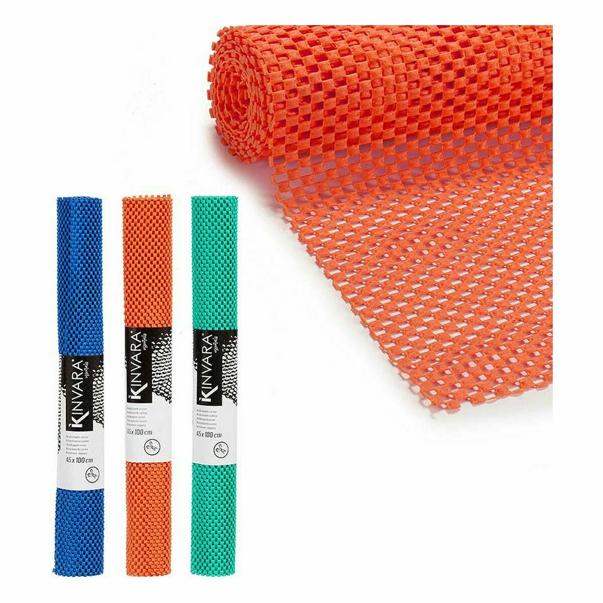 Tapis Antidérapant Kinvara Bleu Caoutchouc Plastique 45 x 100 cm 45 x 0,01 x 100 cm 5 x 45 x 5 cm (24 Unités)