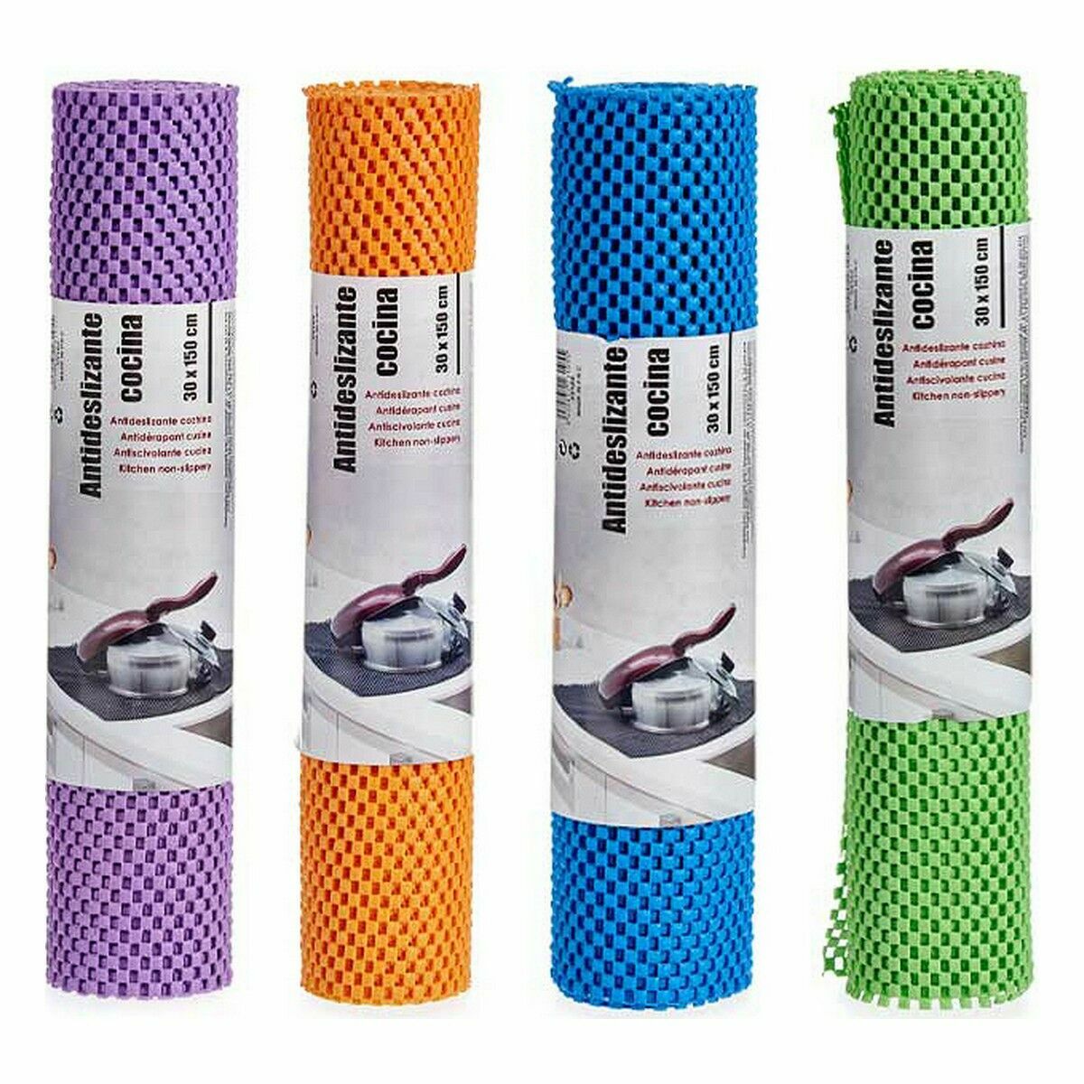 Tapis Antidérapant Kinvara Caoutchouc Plastique 30 x 150 cm 30 x 0,01 x 150 cm (24 Unités)