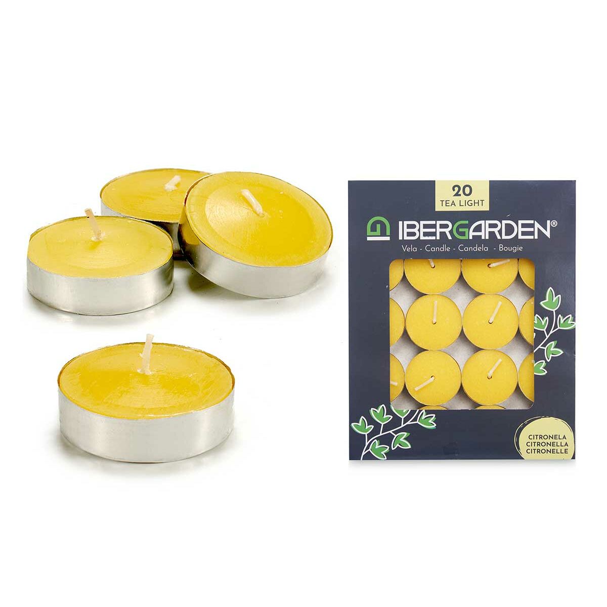 Ensemble de Bougies Ibergarden Jaune Cire Citronnelle (12 Unités) (24 Unités)