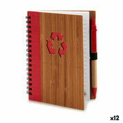 Cahier à Spirales avec Stylo Pincello 1 x 16 x 12 cm Bambou (12 Unités)
