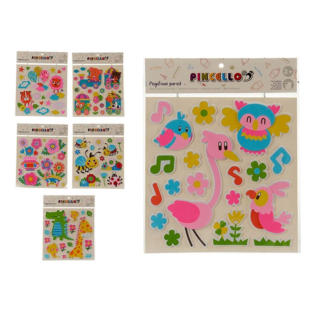 Autocollants Pincello Multicouleur 32 x 1 x 38 cm (24 Unités)