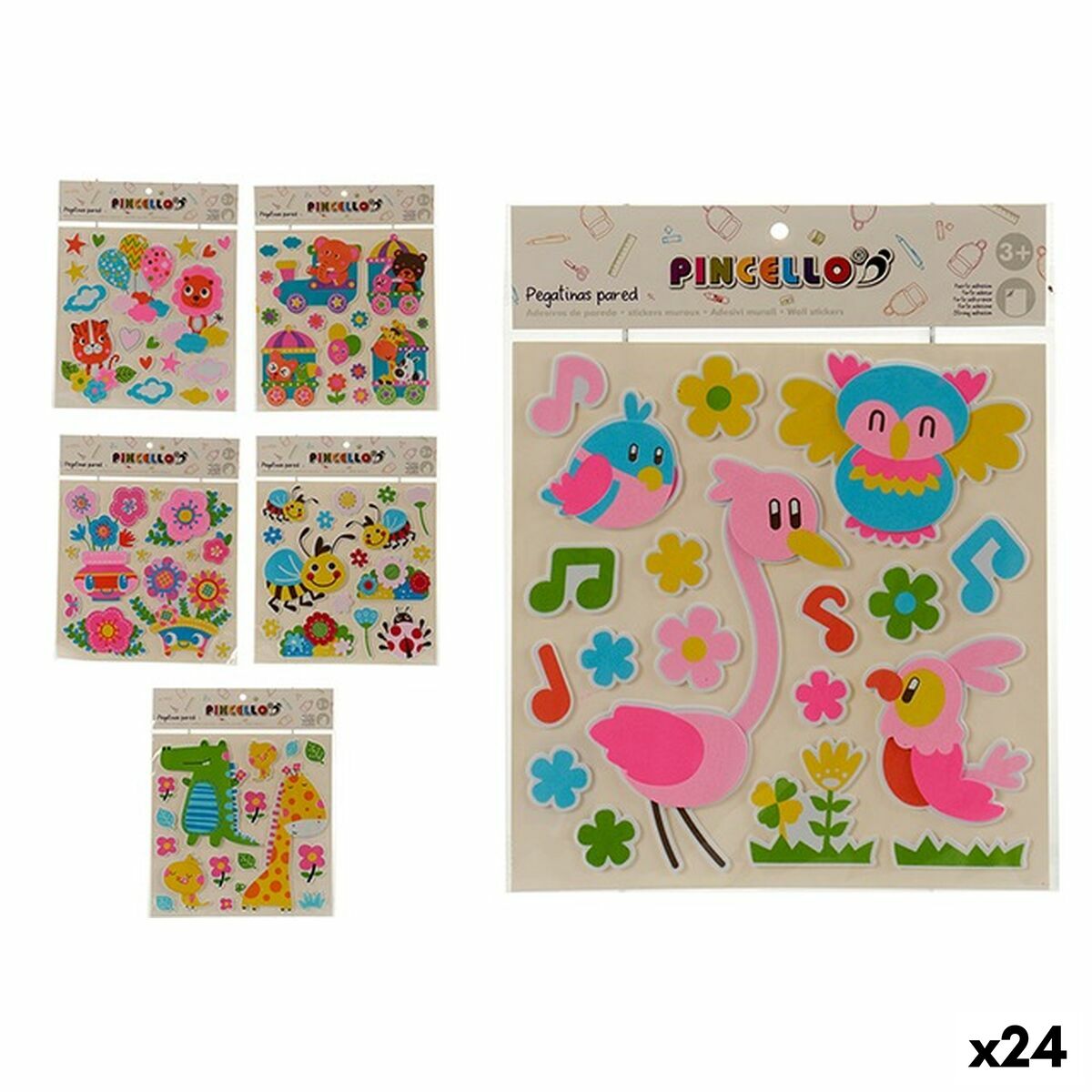 Autocollants Pincello Multicouleur 32 x 1 x 38 cm (24 Unités)
