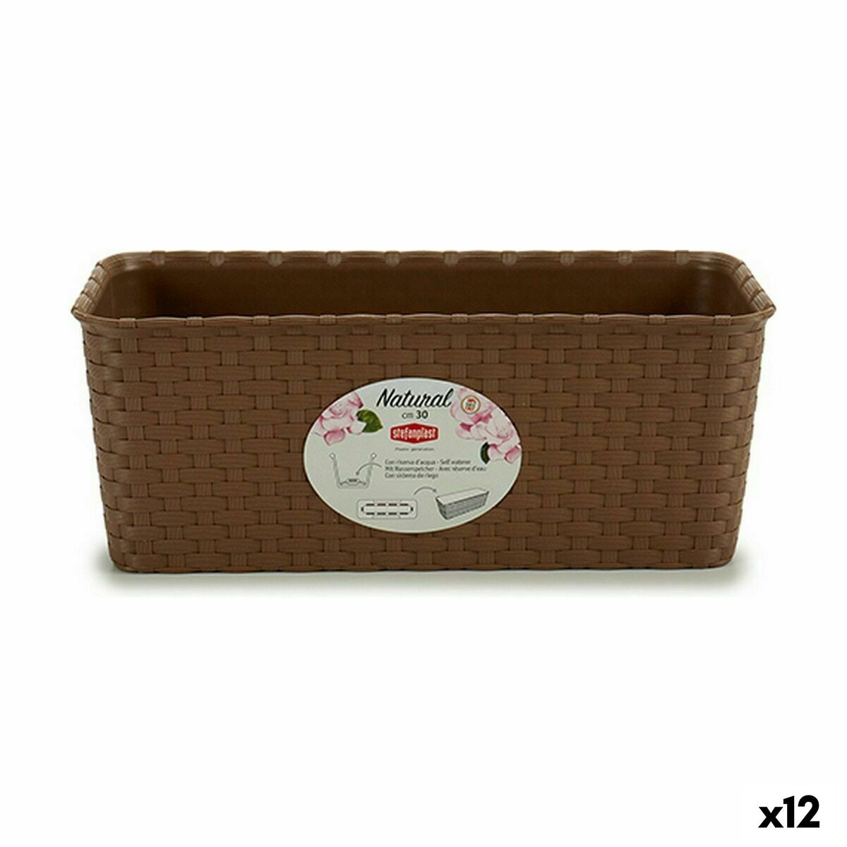 Jardinière Stefanplast Marron PVC 13 x 11 x 28,5 cm 29 x 11 x 12,5 cm (12 Unités)