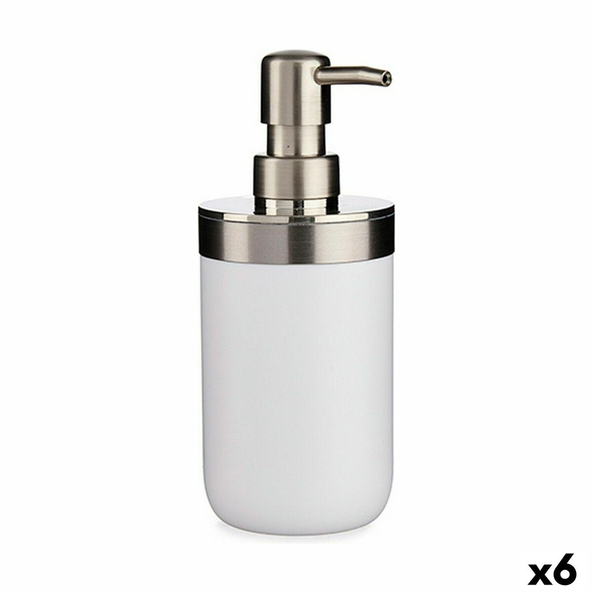 Distributeur de Savon Berilo Blanc Argenté Plastique 350 ml 8 x 17 x 9 cm 9 x 17 x 8 cm (6 Unités)