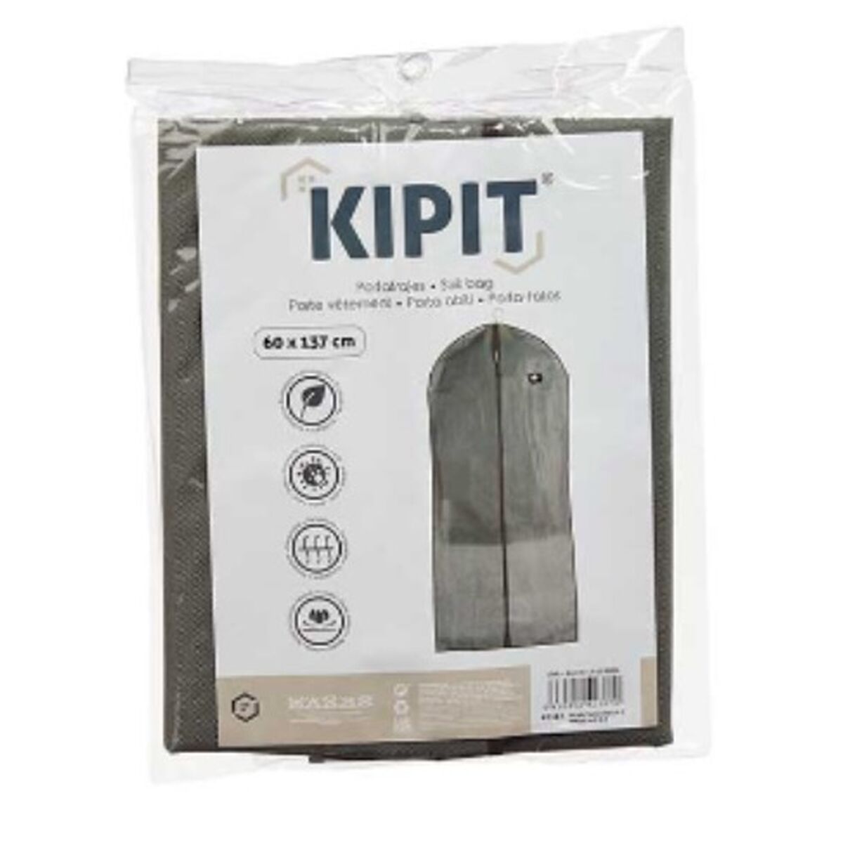 Porte-habits Kipit Gris Polyester polypropylène 60 x 137 cm 30 x 2 x 25 cm (24 Unités)