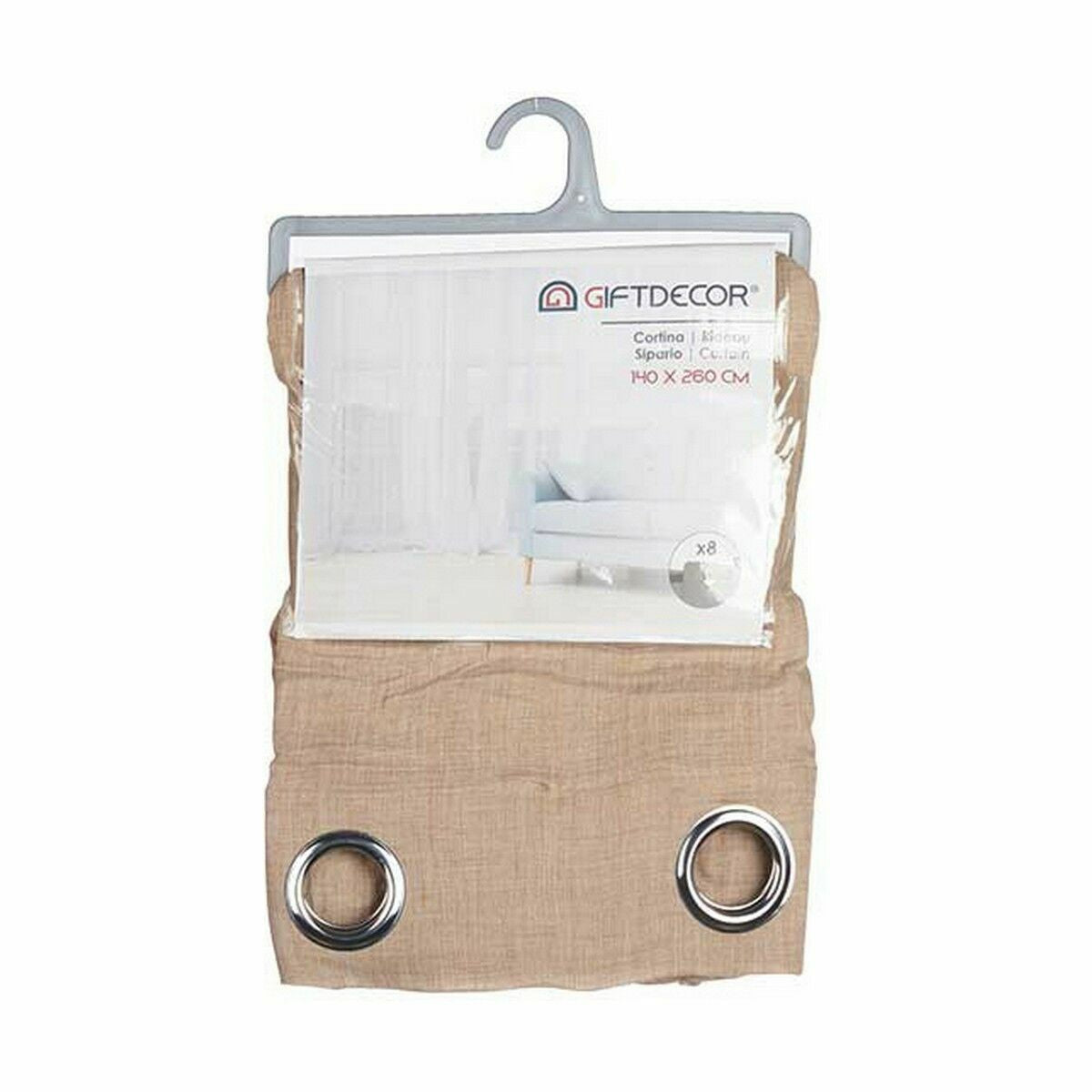 Rideau Gift Decor Beige 140 x 0,1 x 260 cm (6 Unités)