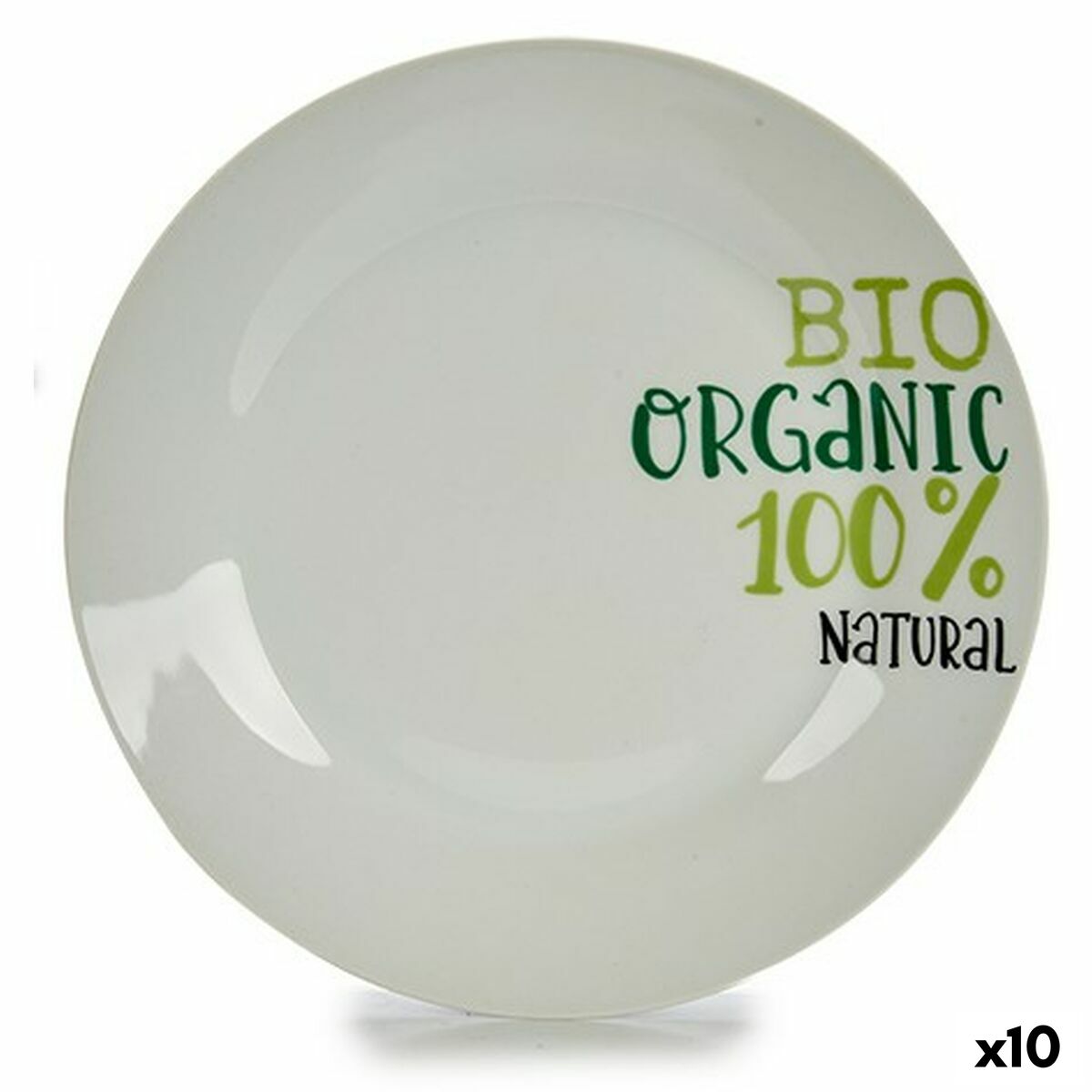 Assiette plate Organic Porcelaine Imprimé 24,4 x 2,6 x 24,4 cm (10 Unités)