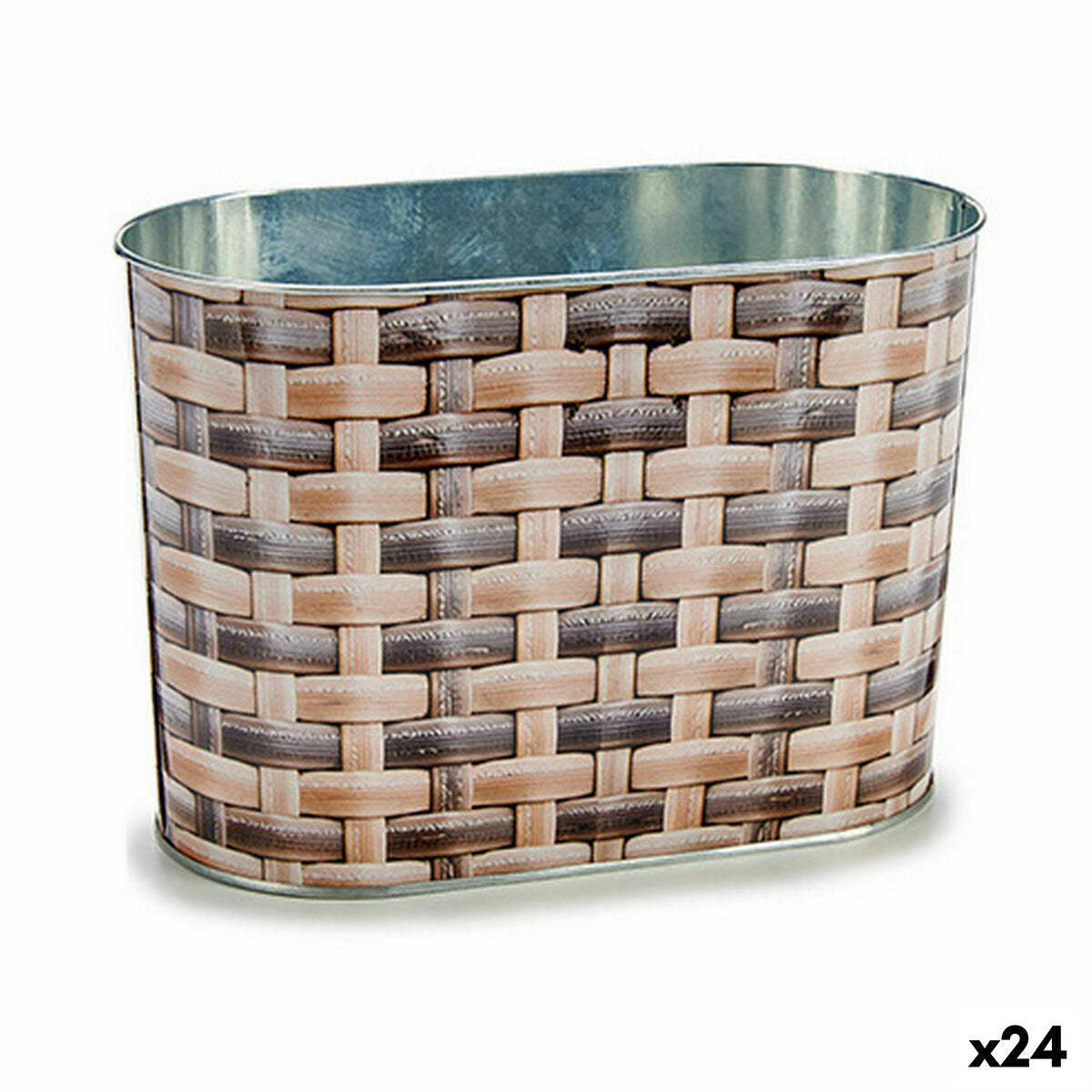 Cache-pot Ibergarden Métal osier Oblongue 12,7 x 15 x 23,5 cm (24 Unités)
