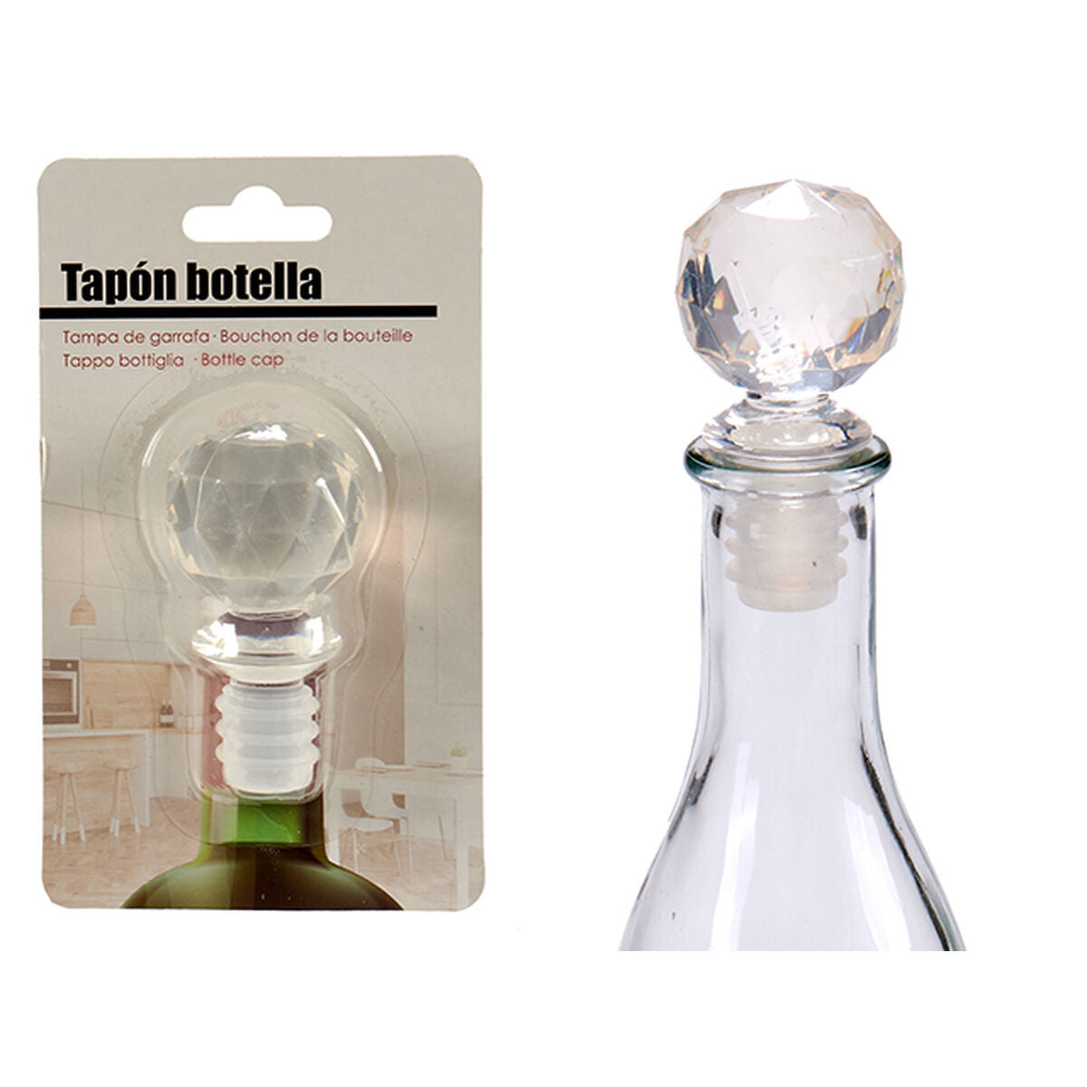 Bouchon hermétique pour bouteille Kinvara Transparent 3,5 x 14,5 x 8,5 cm Ballon (12 Unités)
