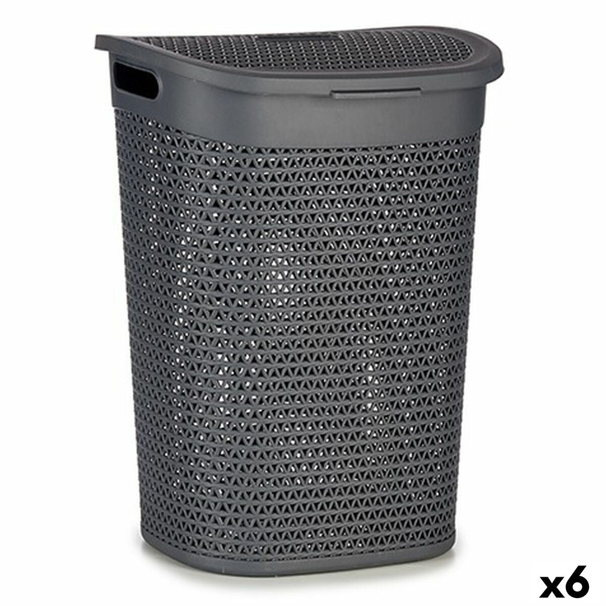 Panier à linge Kipit Anthracite Plastique 60 L 43,5 x 57,5 x 34 cm 43,5 x 57 x 34 cm (6 Unités)