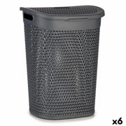 Panier à linge Kipit Anthracite Plastique 60 L 43,5 x 57,5 x 34 cm 43,5 x 57 x 34 cm (6 Unités)