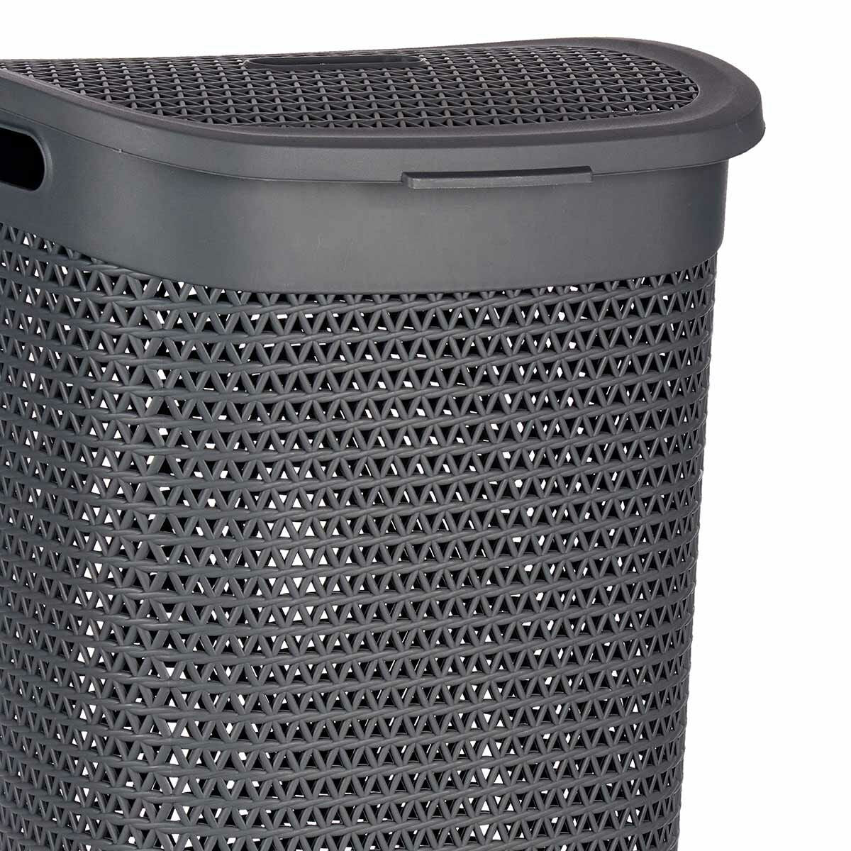 Panier à linge Kipit Anthracite Plastique 60 L 43,5 x 57,5 x 34 cm 43,5 x 57 x 34 cm (6 Unités)