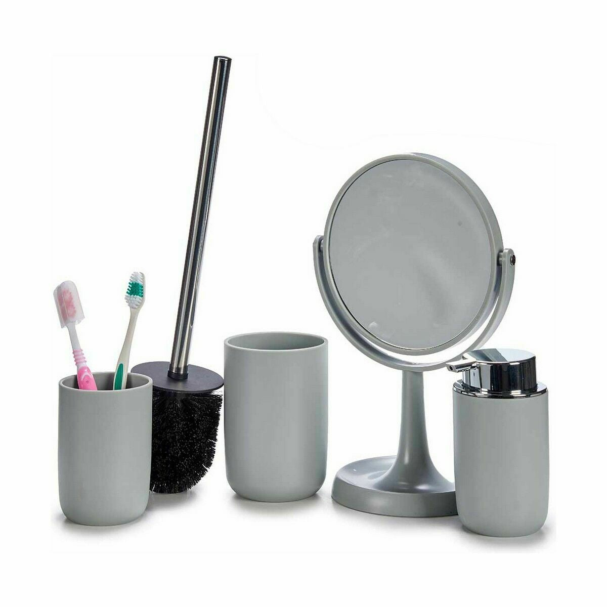 Ensemble de Bain Berilo Gris polypropylène 16,5 x 29,5 x 17 cm 4 Pièces (6 Unités)