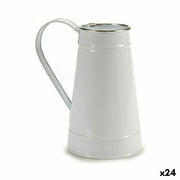 Cache-pot Ibergarden Blanc Argenté Métal Pot à lait 17 x 18,5 x 11,3 cm 17 x 19,5 x 11,3 cm (24 Unités)