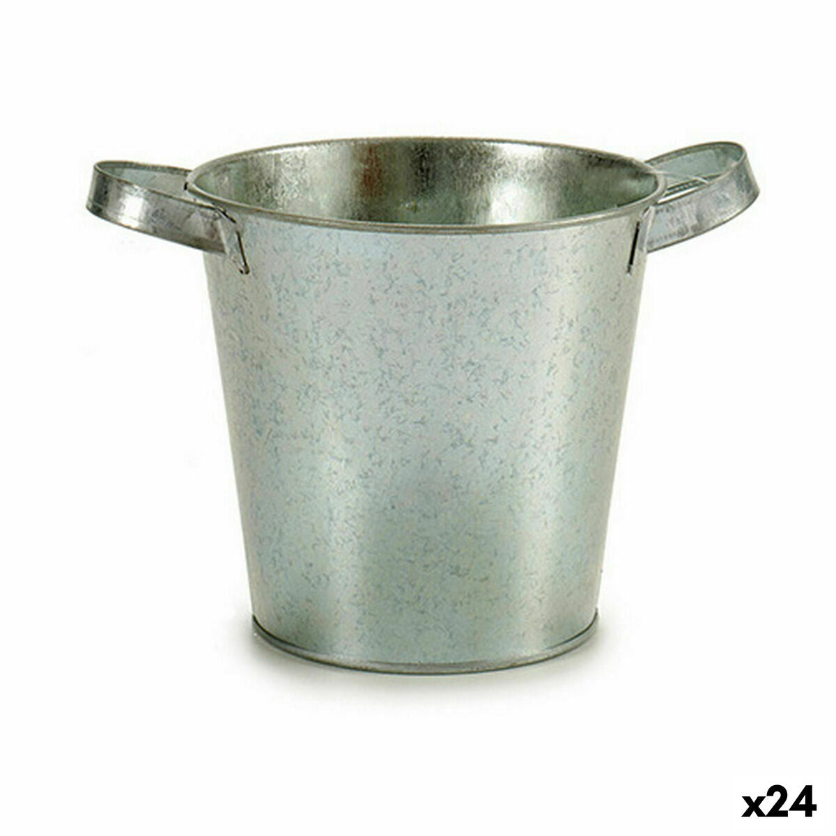 Cache-pot Ibergarden Argenté Zinc Seau 20 x 14 x 16,2 cm (24 Unités)