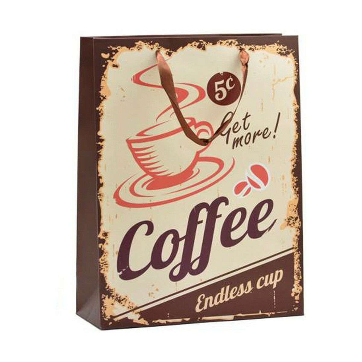 Sac en papier Hotdog & Coffee 8,5 x 24 x 18 cm (12 Unités)