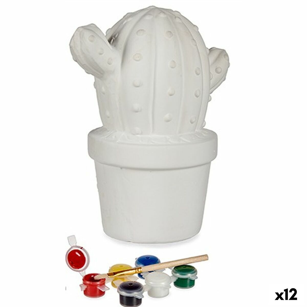 Tirelire à peindre Pincello Cactus 12 x 21 x 17 cm (12 Unités)