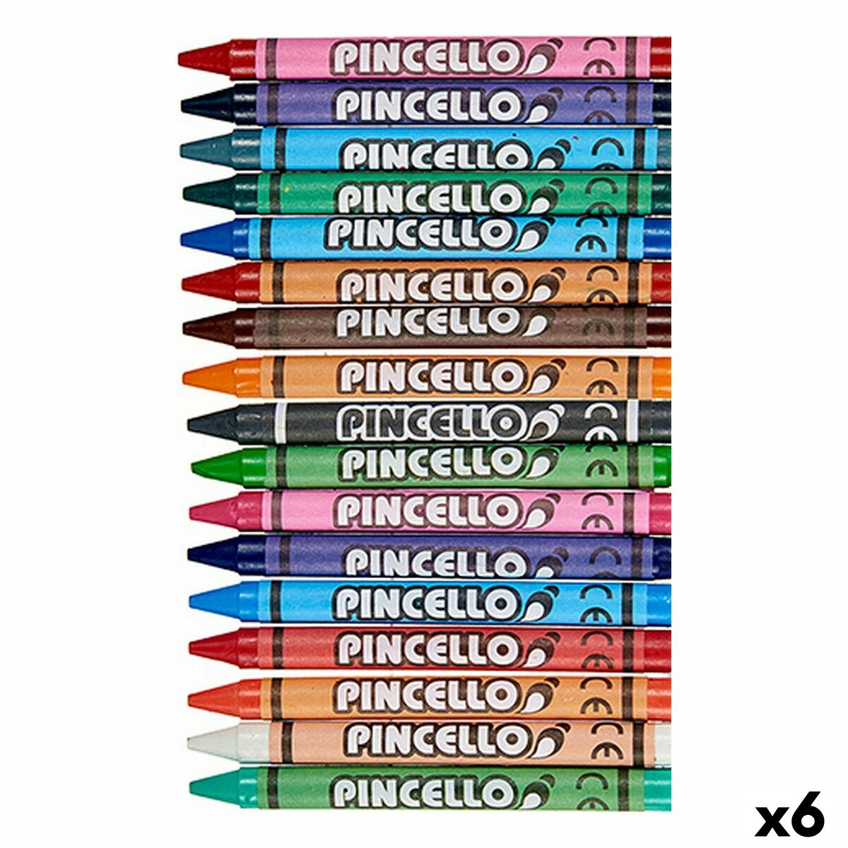 Crayons gras de couleur Pincello Multicouleur (6 Unités)