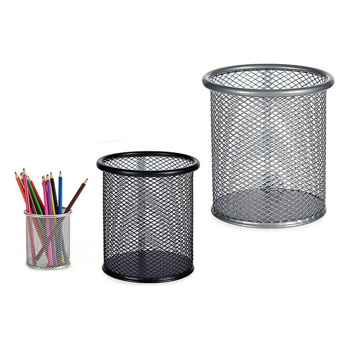 Porte-couteaux Pincello Noir Argent Métal 9 x 9,7 x 9 cm (12 Unités)