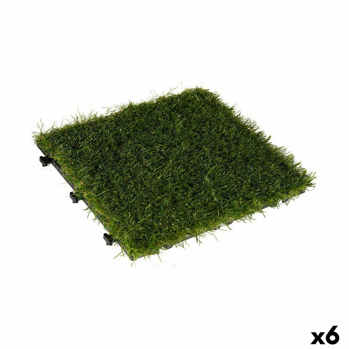 Carreau à emboîtement Ibergarden Vert Plastique Gazon artificiel 30 x 3,5 x 30 cm Pelouse (6 Unités)