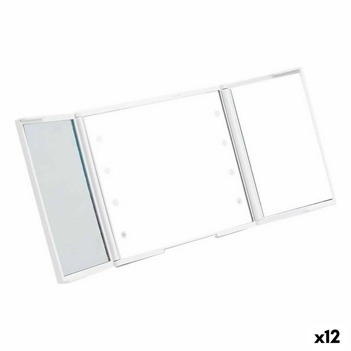 Miroir de Poche Berilo Blanc ABS 1,5 x 9,5 x 11,5 cm Lumière LED (12 Unités)