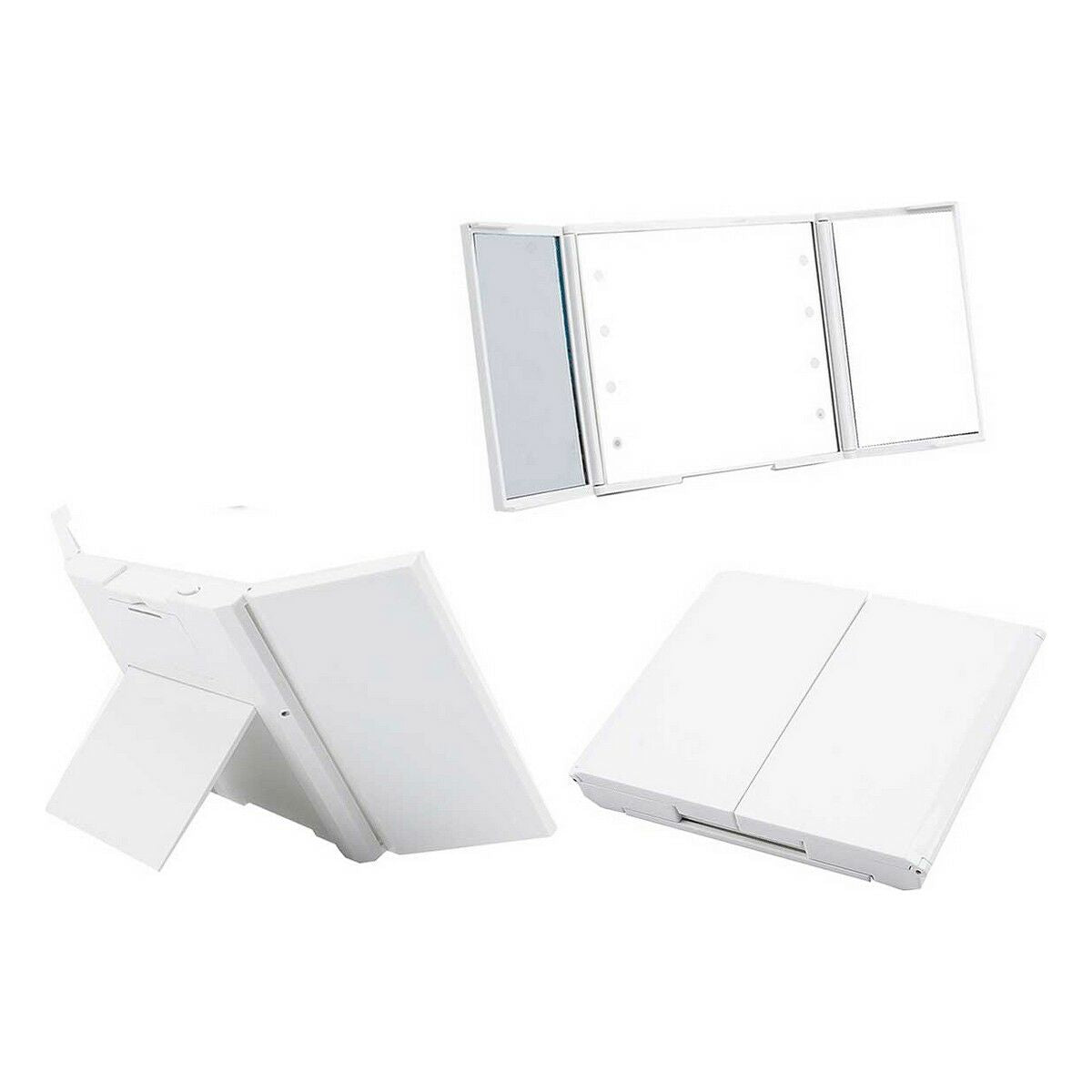 Miroir de Poche Berilo Blanc ABS 1,5 x 9,5 x 11,5 cm Lumière LED (12 Unités)