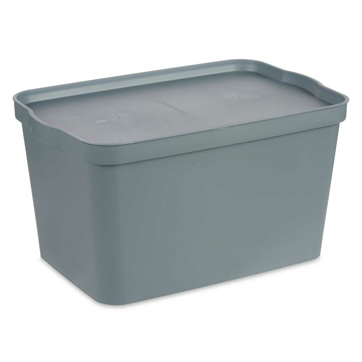 Boîte de rangement avec couvercle Kipit Gris Plastique 24 L (6 Unités)