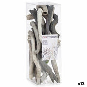 Bûche décorative Gift Decor Gris 9 x 27 x 9 cm (12 Unités)