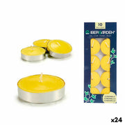 Ensemble de Bougies Ibergarden Jaune Métal Cire Citronnelle 7,5 x 19 x 1,5 cm (24 Unités)
