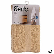 Serviette de toilette Berilo Crème 80 % coton 20 % Polyester 70 x 130 cm 35 x 4 x 20 cm (3 Unités)