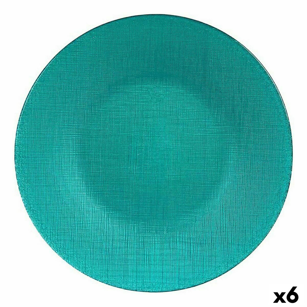 Assiette plate Vivalto Turquoise verre 27,5 x 2 x 27,5 cm (6 Unités)