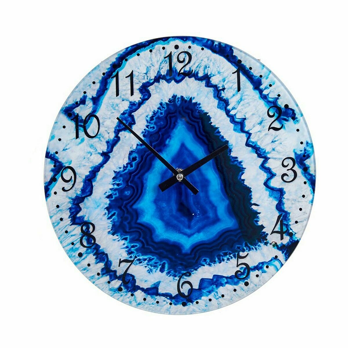 Horloge Murale Gift Decor Bleu Verre Marbre 30 x 4 x 30 cm (4 Unités)