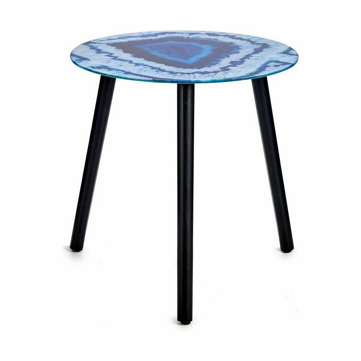 Table d'appoint Gift Decor Bleu Noir 40 x 41,5 x 40 cm Marbre (4 Unités)
