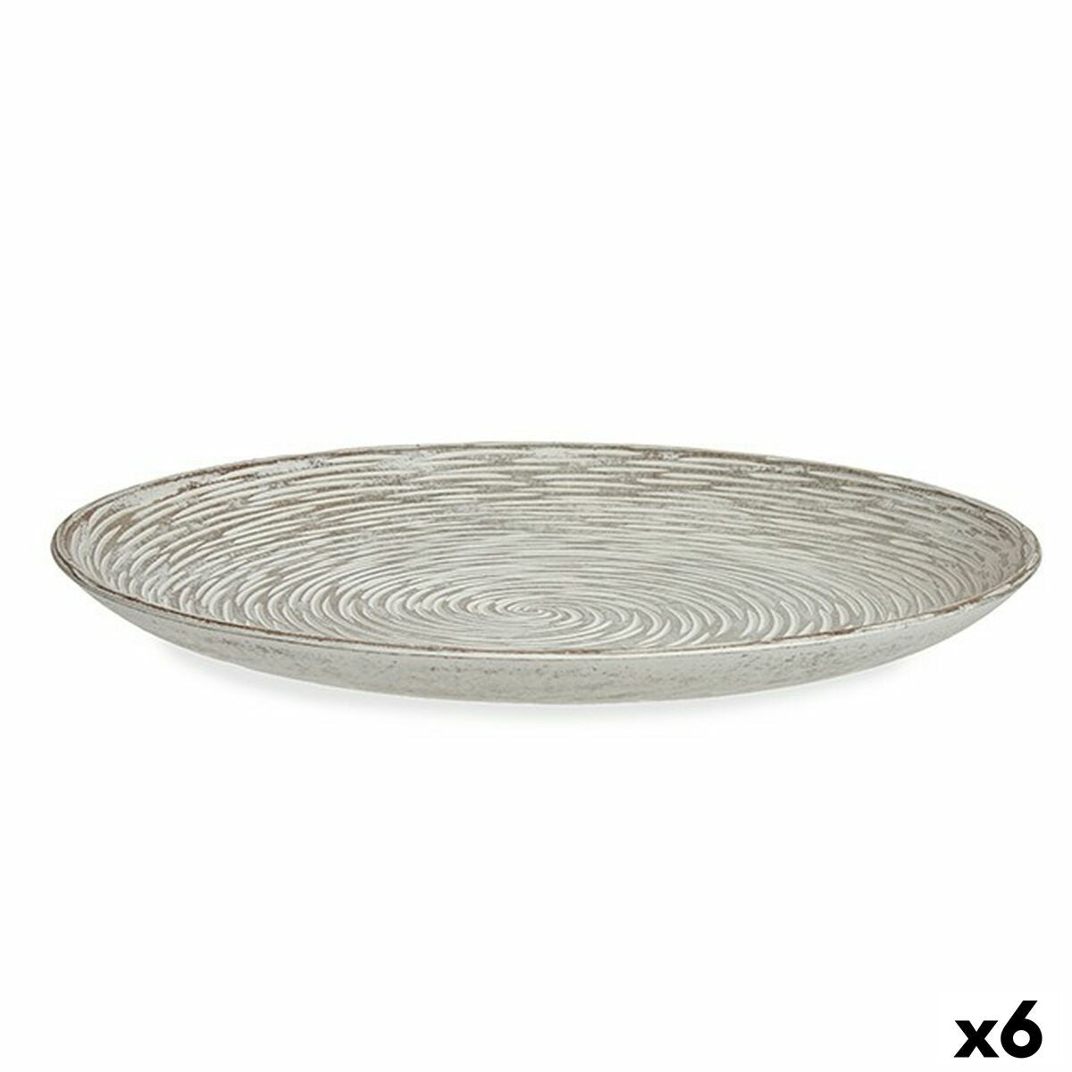 Centre de Table Gift Decor Blanc Bois MDF 34,5 x 3 x 34,5 cm Spirale (6 Unités)